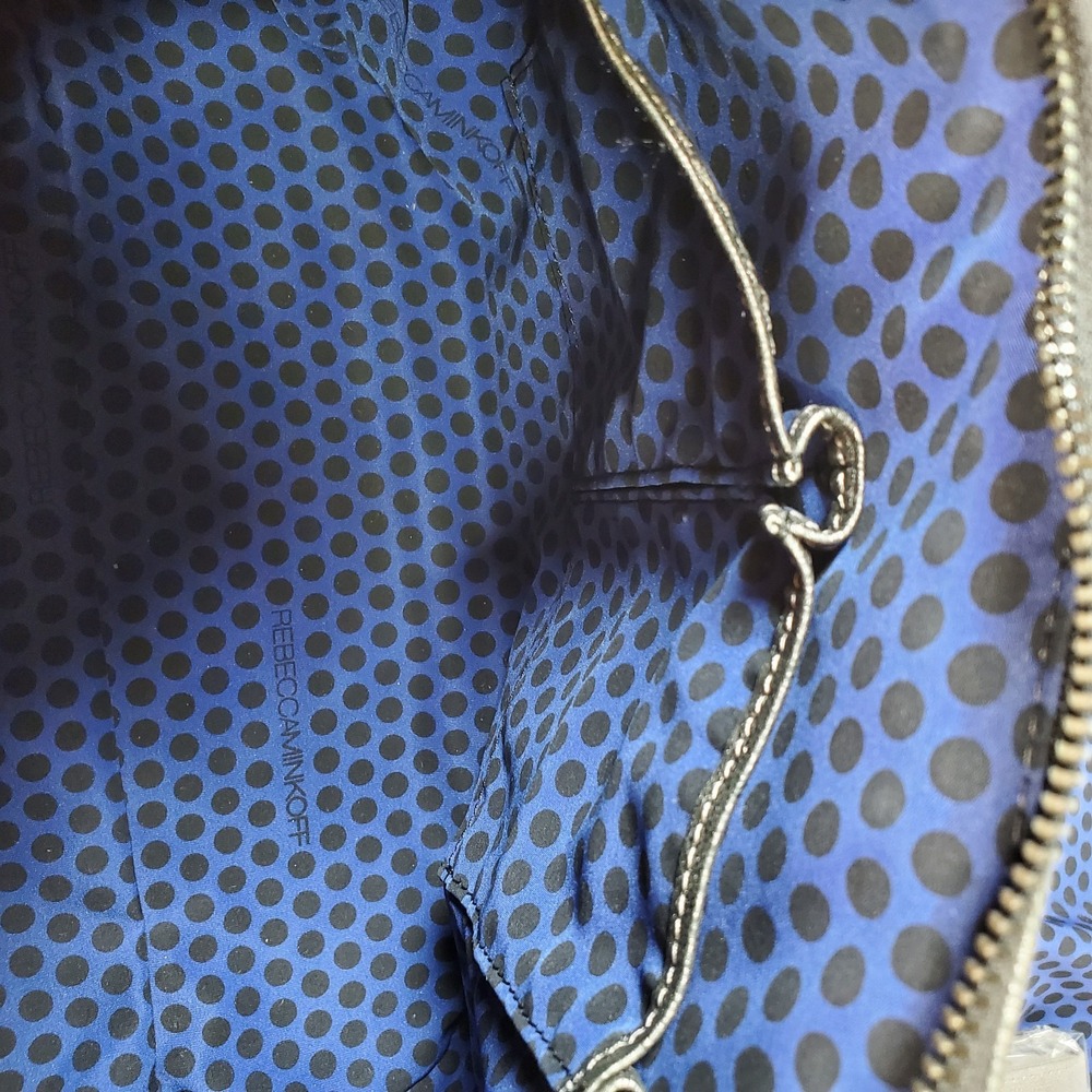 Rebecca MInkoff Gunmetal Silver Weave Mob Wife MAB Bombe Satchel Bag Luxury - Picture 5 of 9